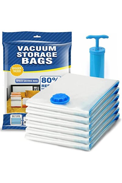 COOYA Vacuum Sealer Bags with Hand Pump10 Pack Space Saver Compression Bags, Vacuum Storage Bag for Blanke