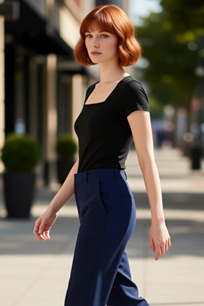 PayBuy Τετράγωνος γιακάς εφαρμοστός σε ελαστικό ύφασμα βαμβακερές μπλούζες απ...