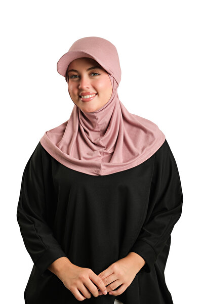 HÜRREM BONE Pudra, practic, gata de purtat, eșarfă hijab cu pălărie, viscoză,...