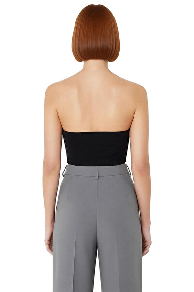 PayBuy Strapless Crop Blouse Lacing Detail Woven Polyester Summer Quality Craftsmanship Durable Material