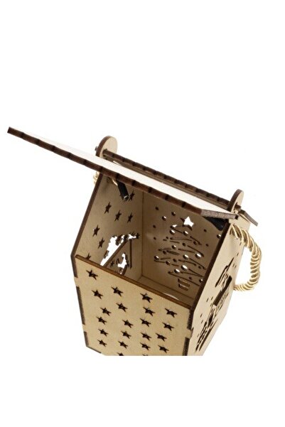 zola Christmas house decoration, LED, perforated with different patterns, battery powered, 14x7.5x10.2cm