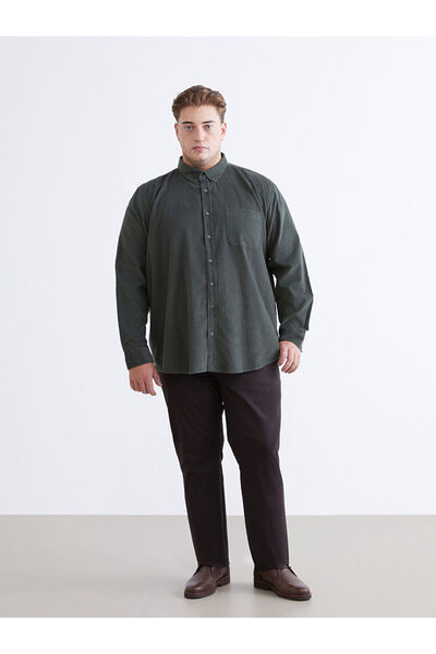 LC Waikiki Ανδρικό πουκάμισο με μακρυμάνικο βελούδο Vision New Season Regular Fit