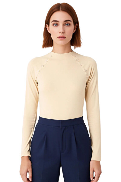 PayBuy Γυναικείο με ψηλός λαιμός κουμπιά με λεπτομέρεια που ταιριάζει στο σώμα με μακρυμάνικο πλεκτό πλεκτό υψηλής ποιότητας κομψό άνετο μοντέρνο κομψό