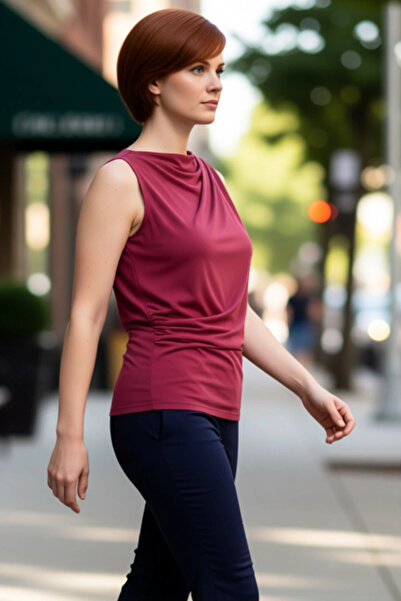 PayBuy Γυναικεία πλεκτή μπλούζα με λαιμόκοψη με λεπτομέρειες χωρίς μανίκια Πο...