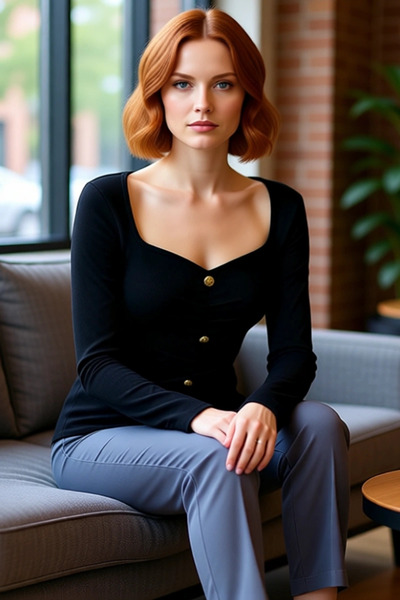 PayBuy Women's Heart Neckline Buttoned Gathered Ribbed Knit Long Sleeve Quality Stylish Comfortable Modern Elegant Casual