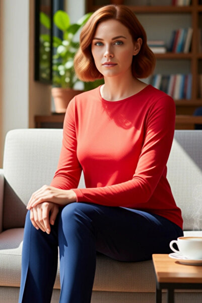 PayBuy Women's Cotton Boat Neck Long Sleeve Fitted Stretchy Quality Stylish Comfortable Modern Elegant