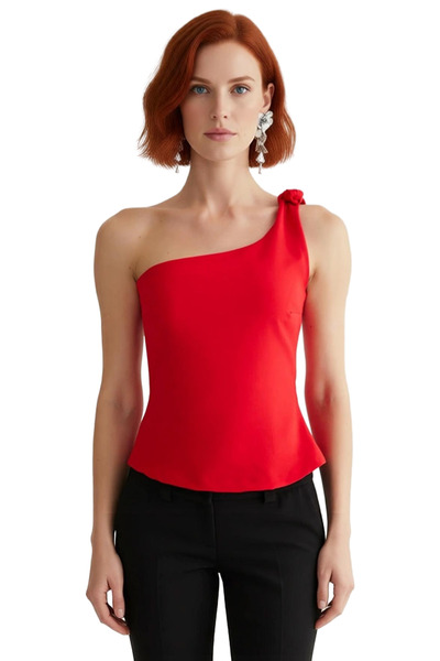 PayBuy Stylish Asymmetric Collar Fitted Blouse Polyester Elastane Summer Quality Craftsmanship Comfortable Use