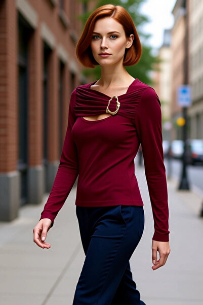 PayBuy Femei Elegant Detaliat mulat Mânecă lungă din material subțire Calitat...