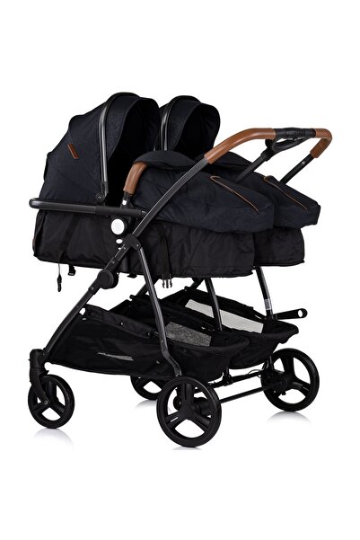 Chipolino Duo Smart 3 in 1 twin stroller blackberry