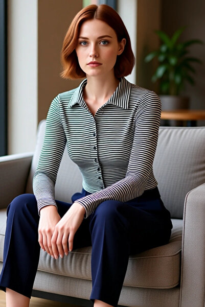 PayBuy Women's Fitted Polo Neck Shirt Collar Button Detail Blouse Long Sleeve Bodycon Stretchy Knitted Winter