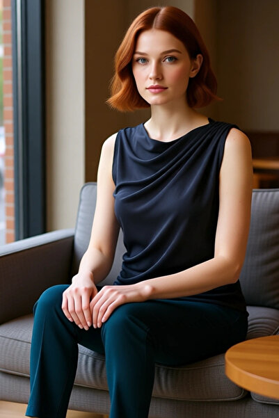 PayBuy Γυναικεία πλεκτή μπλούζα με γιακά χωρίς μανίκια Κομψή και άνετη επιλογή καθημερινής χρήσης Ποιοτική κομψή και άνετη