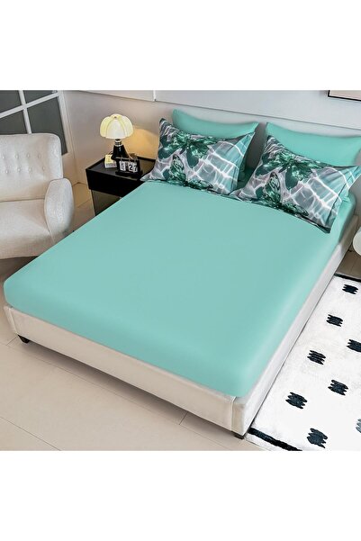 JOJO HOME Bedding set, 5D print, with elastic, 140x200cm, 4 pieces, Butterfly, Green