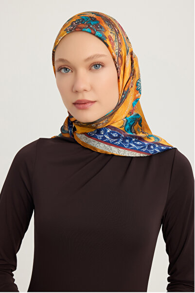 ipekistanbul Aurora Patterned Janjan Scarf - Golden Garden - Orange
