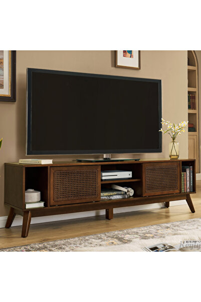 Creawood Antonin Masif Ahşap Vintage Kattan Tv Sehpası