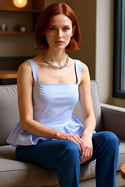 PayBuy Bluză de vară cu fustă cu balon, croială confortabilă, bumbac, poliester, stil modern, confortabil croială