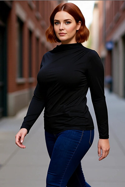 PayBuy ملابس نسائية ملتصقة بالجسم ياقة مرتفعة متوسطة الطول محبوكة برباط، ذات جودة عالية، أنيقة، مريحة، عصرية، راقية، يومية