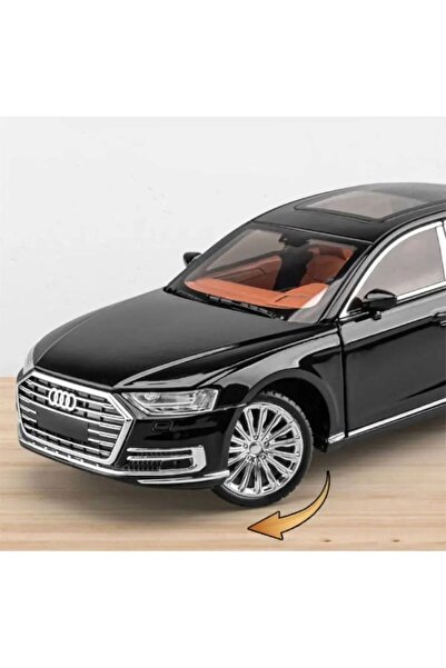 Oruç Oyuncak Audi A8 Car Audi A8 Long Quattro 1:24 Diecast Metal Model Car Collectible Car with Sound Light