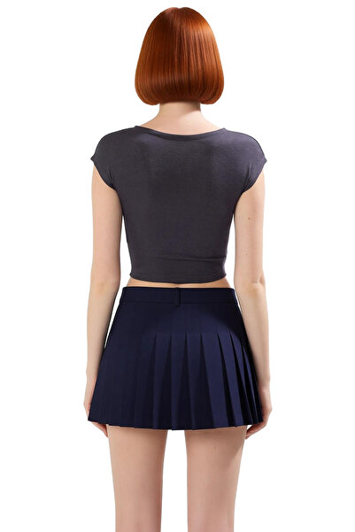 PayBuy Crew Neck Fitted Crop Knitted Blouse Viscose Rib Summer Professional Look Special Design