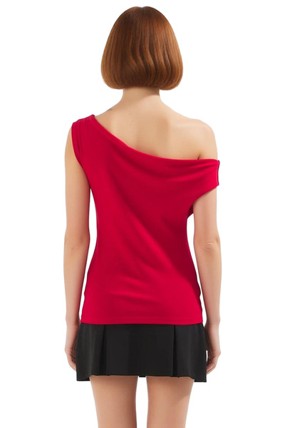 PayBuy Women's Asymmetrical Collar Short Sleeve Viscose Blouse Comfortable Casual Style Distinguished Material Use