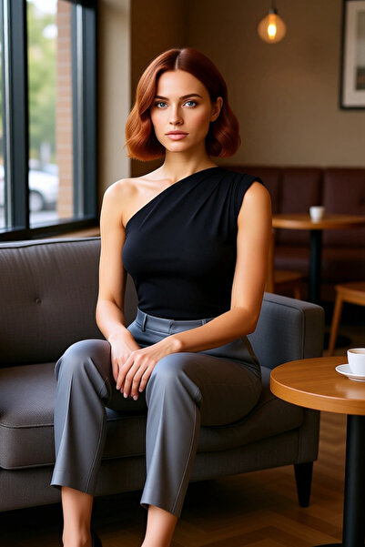 PayBuy One Shoulder Knitted Blouse Asymmetric Collar Summer Comfortable Casual Quality Craftsmanship High Quality