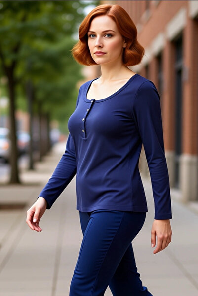 PayBuy Femei mulat cu nasturi Detaliat cu mânecă lungă din bumbac Calitate el...