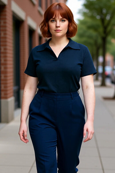 PayBuy Bluză albă pentru femei, cu guler polo, cu mânecă scurtă mulat material reiat din material subțire Ideală pentru purtarea zilnică confortabilă