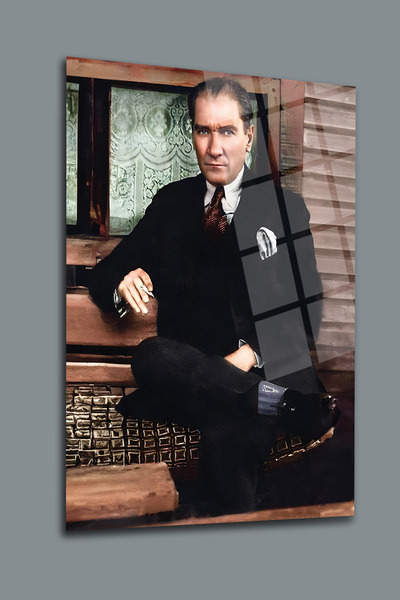 glassartdesign Pictură în sticlă de Atatürk-14 Pictură de Atatürk - Pictură P...
