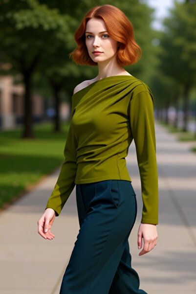 PayBuy Asymmetric Collar Flowy Knitted Top a Stylish and Comfortable Choice Quality Stylish Comfortable Modern Elegant Casual