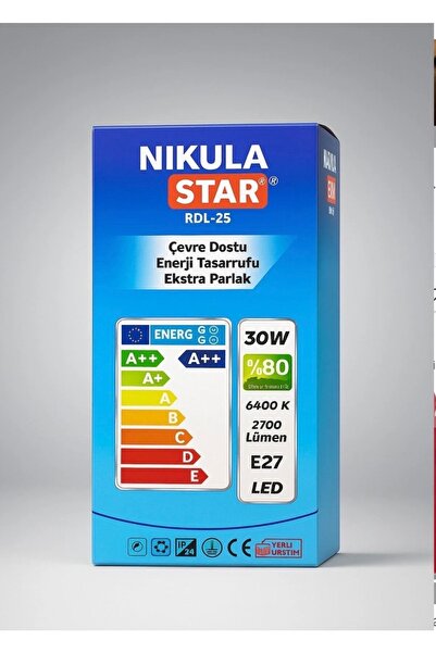Nikula Star 30W Şarjlı LED Ampul Elektirik Kesintisinde Işıksız Kalmayın, Enerji Tasarruflu