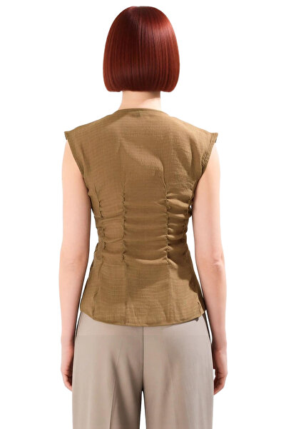 PayBuy Stylish Fitted V Neck Sleeveless Blouse Comfortable Summer Woven Fabric Long Lasting Appearance Special Design