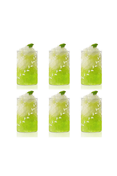 Borosil 6-Piece Vision Glass White Krip Medium, 295ml