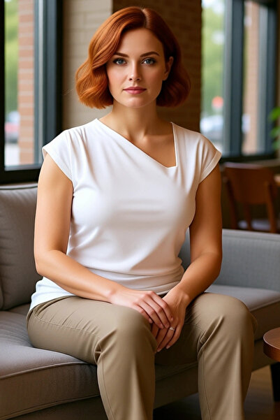 PayBuy Asymmetric Collar 100% Cotton Knitted Blouse Modern Women's Stylish and Comfortable Choice Good Quality