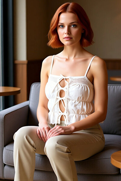 PayBuy Summer Blouse with Brode Detail and Thin Straps for Comfortable and Stylish Daily Use