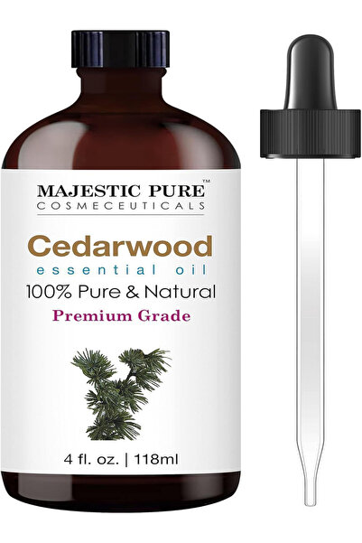 Majestic Pure زيت خشب الأرز العطري مع قطارة زجاجية، 118 مل