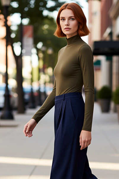 PayBuy Bluză pentru femei Bordeaux guler ridicat cu mâneci lungi, ajustată, din material subțire pentru ocazional elegant, ideală pentru colecția de iarnă, o opțiune excelentă