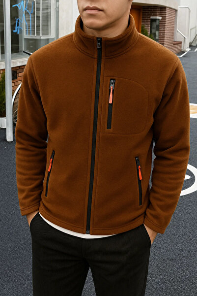 COMBİNE MİCHAİL Erkek Comfort Fit Rahat Kalın Kahve Polar