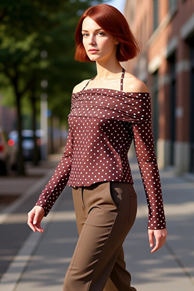 PayBuy Γυναικεία μπλούζα με υφή ισπανικού τύπου Κομψή και εύκολη καθημερινή χρήση Ποιοτική κομψή άνετη μοντέρνα