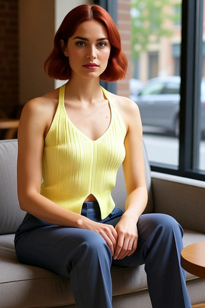 PayBuy Women's Thin Strap Halter Crop Knitwear Quality Stylish Comfortable Modern Elegant