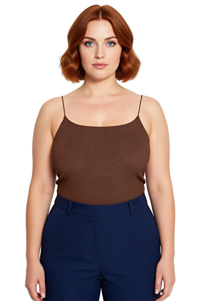 PayBuy Women's Square Neck Thin Strap Fitted K Ribbed Knit Blouse Stylish and Comfortable Cut for Everyday Use