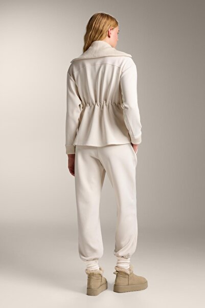 Oysho Long brushed modal jacket with adjustable waist and tricot collar