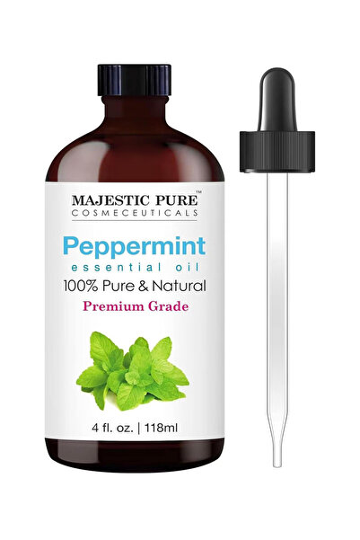 Majestic Pure Peppermint Essential Oil with Glass Dropper, 118ml