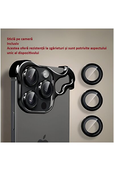 Apple Metal Case Compatible with iPhone 15 Pro - Corner & Camera Protection, Lens Covers, Alloy, Shockproo
