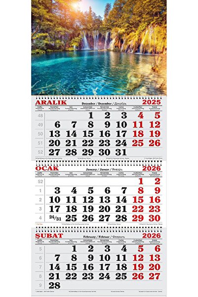 GENC DIJITAL BASKI 2026 Yılı Gemici Takvimi- Plitvice Gölleri