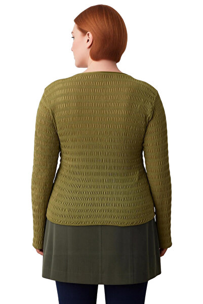 PayBuy Women's Textured V-Neck Lace-Up Long Sleeve Stretchy Knitted Quality Stylish Comfortable Modern Elegant Casual