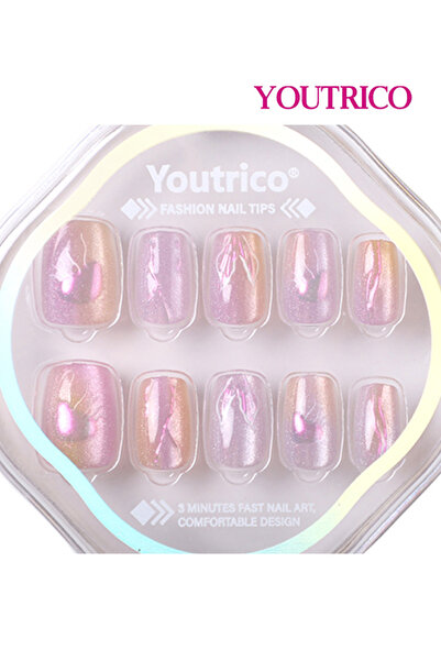 Youtrico أظافر جل، أظافر صناعية من سلسلة Girl Ocean، أظافر قصيرة قابلة للضغط،...