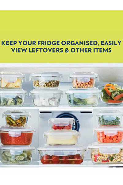 Borosil حافظة زجاجية مستطيلة الشكل سعة 2.0 لتر