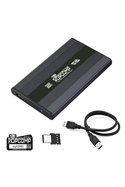 Ropcomp 2.5" USB 2.0 Sata Harici HDD Kutusu Type-C Dönüştürücülü