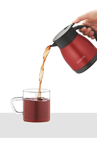 Borosil Vacuum Stainless Steel Teapot Red - 500ml