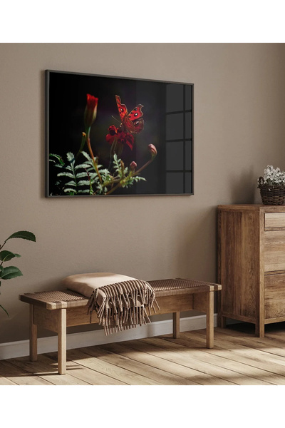 VOGLOO Red Butterfly in the Dark Poster