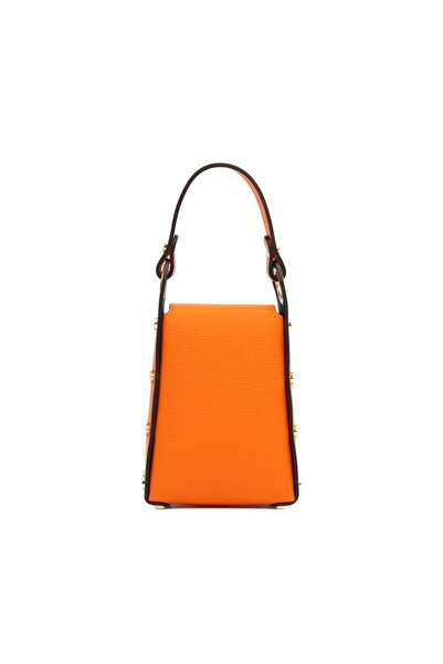 Posete Fagaras Lia Leather Purse - Orange, 1 Compartment, Adjustable Strap max. 110 cm